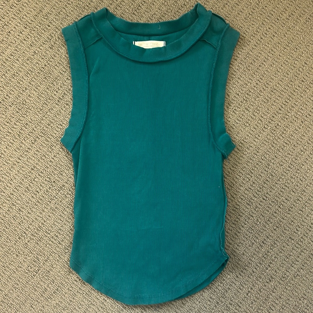 We the free Kate Tank green blue sleeveless size Small
